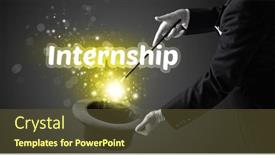  Presentation with illusionist - Theme enhanced with illusionist-is-showing-magic-trick background and a tawny brown colored foreground