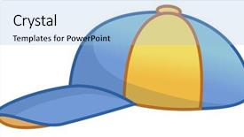  Presentation with baseball - Slides consisting of illust - baseball cap background and a light blue colored foreground