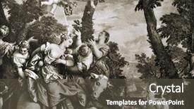  Presentation with reproduction - Presentation theme enhanced with illustrated encyclopedia treasures of art background and a dark gray colored foreground