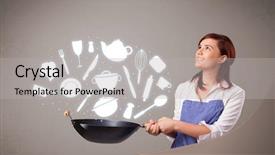  Presentation with kitchen remodeling - Slide set having businessman hand holding mobile phone background and a coral colored foreground.