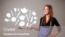  Presentation with accessories - PPT theme having collection and accounting of oil background and a coral colored foreground