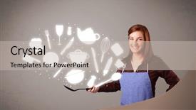  Presentation with hearing clinicyoung lady - Cool new presentation theme with illustrated ladies tea - pretty young lady with kitchen backdrop and a  colored foreground