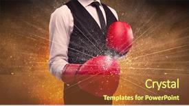  Presentation with successful person - Colorful theme enhanced with illustrated power lines and pieces backdrop and a  colored foreground