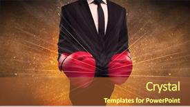  Presentation with successful person - Presentation theme enhanced with illustrated power lines and pieces background and a  colored foreground