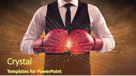  Presentation with successful person - Cool new presentation theme with illustrated power lines and pieces backdrop and a  colored foreground