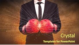  Presentation with successful person - Audience pleasing PPT theme consisting of illustrated power lines and pieces backdrop and a  colored foreground