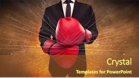  Presentation with successful person - Cool new presentation theme with illustrated power lines and pieces backdrop and a  colored foreground