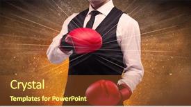  Presentation with successful person - Presentation design with illustrated power lines and pieces background and a  colored foreground