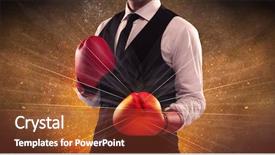  Presentation with successful person - Colorful PPT theme enhanced with illustrated power lines and pieces backdrop and a  colored foreground