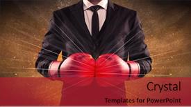  Presentation with successful person - Presentation design consisting of illustrated power lines and pieces background and a  colored foreground