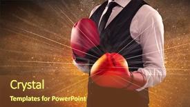  Presentation with successful person - Cool new PPT theme with illustrated power lines and pieces backdrop and a  colored foreground