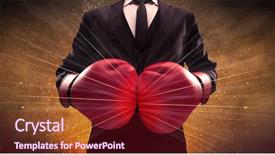  Presentation with successful person - Amazing theme having illustrated power lines and pieces backdrop and a  colored foreground