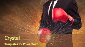  Presentation with successful person - Theme enhanced with illustrated power lines and pieces background and a  colored foreground