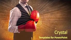  Presentation with successful person - Amazing slide set having illustrated power lines and pieces backdrop and a  colored foreground