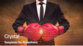  Presentation with successful person - Slide set enhanced with illustrated power lines and pieces background and a  colored foreground