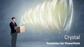  Presentation with powerful - Colorful presentation design enhanced with illustrated powerful whirlwind escaping coming backdrop and a ocean colored foreground