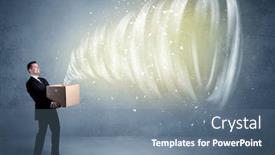  Presentation with powerful - Cool new presentation with colorful courier delivers - illustrated powerful whirlwind escaping coming backdrop and a ocean colored foreground