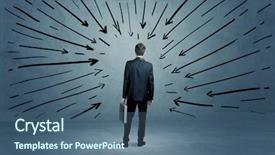  Presentation with decision making - PPT theme with illustrated with drawn arrows pointing background and a ocean colored foreground