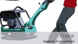  Presentation with compactor - Beautiful presentation theme featuring illustration-and-silhouettes-of-construction backdrop and a  colored foreground