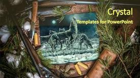 Presentation with night - Beautiful PPT theme featuring illustration depicting flock of wolves backdrop and a tawny brown colored foreground