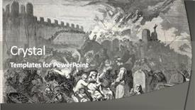  Presentation with journal - Colorful slides enhanced with illustration depicting torment of jews backdrop and a gray colored foreground