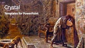  Presentation with paint book - PPT theme enhanced with illustration from the book paintings background and a tawny brown colored foreground