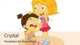  Presentation with crying - Presentation design with illustration of a girl crying background and a blonde colored foreground