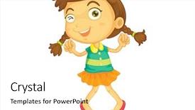  Presentation with vector - Audience pleasing slide set consisting of illustration of a girl dancing backdrop and a white colored foreground