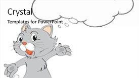  Presentation with thinking - Beautiful presentation design featuring illustration of a kittten thinking backdrop and a white colored foreground