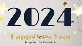  Presentation with happy new year - Presentation design consisting of illustration-of-2024-and-happy background and a lemonade colored foreground