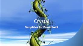  Presentation with veterinary medical symbol illustration caduceus - PPT theme featuring illustration of a beanstalk background and a teal colored foreground