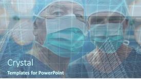  Presentation with public health covid - Presentation design with illustration-of-a-male-doctor background and a ocean colored foreground