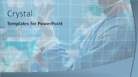  Presentation with public health covid - Audience pleasing PPT theme consisting of illustration-of-a-male-doctor backdrop and a light blue colored foreground