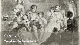  Presentation with werry old man and gis music - Slide deck featuring illustration of a man telling background and a gray colored foreground