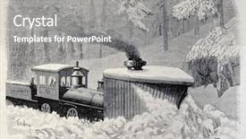  Presentation with plough - Beautiful PPT theme featuring illustration of a snow plough backdrop and a gray colored foreground