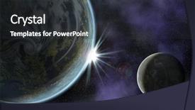  Presentation with sun rise - Slide deck enhanced with illustration of a space scene background and a dark gray colored foreground