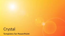  Presentation with earth rising sun illustration - Beautiful presentation theme featuring illustration of a sun flare backdrop and a yellow colored foreground