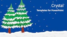  Presentation with winter scene - Audience pleasing presentation design consisting of illustration of a winter scene backdrop and a ocean colored foreground