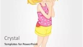  Presentation with pink - Presentation with illustration-of-a-young-girl background and a white colored foreground