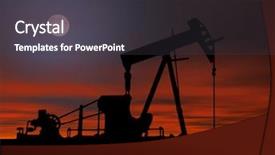 Presentation with pump - PPT layouts consisting of illustration of an oil pump background and a dark gray colored foreground