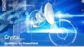 Presentation with solar satellite - Theme enhanced with illustration of blue solar satellite background and a teal colored foreground