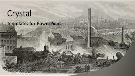  Presentation with photo journal - PPT theme featuring illustration of bugnot-colladon distillery background and a light gray colored foreground