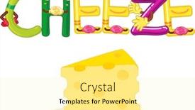 Presentation with alphabet - Presentation theme consisting of vowels - illustration of cheeze alphabet background and a blonde colored foreground