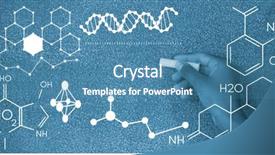  Presentation with chalk board - Slide deck having illustration of chemical structure background and a teal colored foreground