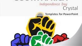  Presentation with strength - Theme enhanced with illustration-of-colorful-closed-fists background and a white colored foreground