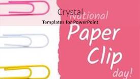  Presentation with colorful celebration - Theme enhanced with illustration-of-colorful-paperclips and a coral colored foreground