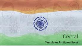  Presentation with indian flag - Presentation theme consisting of illustration-of-coronavirus-icons background and a seafoam green colored foreground