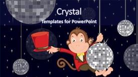  Presentation with disco - Slide set consisting of illustration of disco monkey - eps background and a navy blue colored foreground