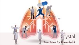  Presentation with lungs - Slide deck featuring illustration-of-doctors-examining-patient background and a lemonade colored foreground