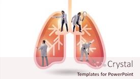  Presentation with lungs - Presentation theme featuring illustration-of-doctors-examining-patient background and a lemonade colored foreground